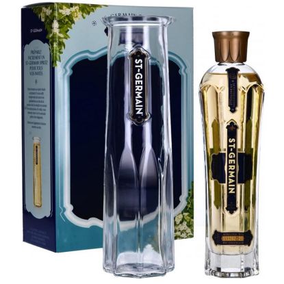 Saint Germain + Carafe en Verre - Liqueur de Sureau - coffret de face