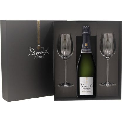 coffret champagne 2 flûtes Devaux