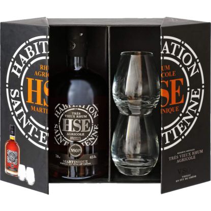 Coffret Rhum HSE VSOP avec verres