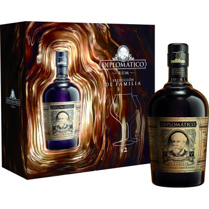 Coffret Rhum Diplomatico Seleccion de Familia avec 2 verres