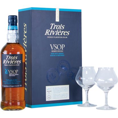 Coffret Rhum Trois Rivières avec 2 verres