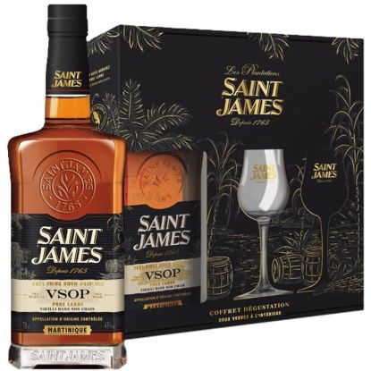 coffret Rhum Saint James VSOP + 2 verres Martinique