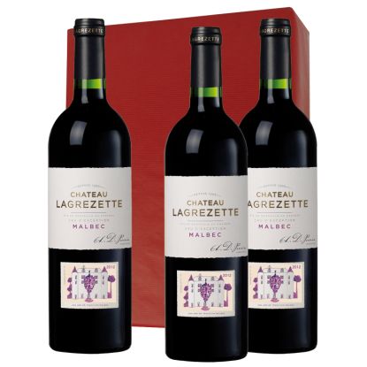 Cahors Château Lagrezette coffret de 3 bouteilles