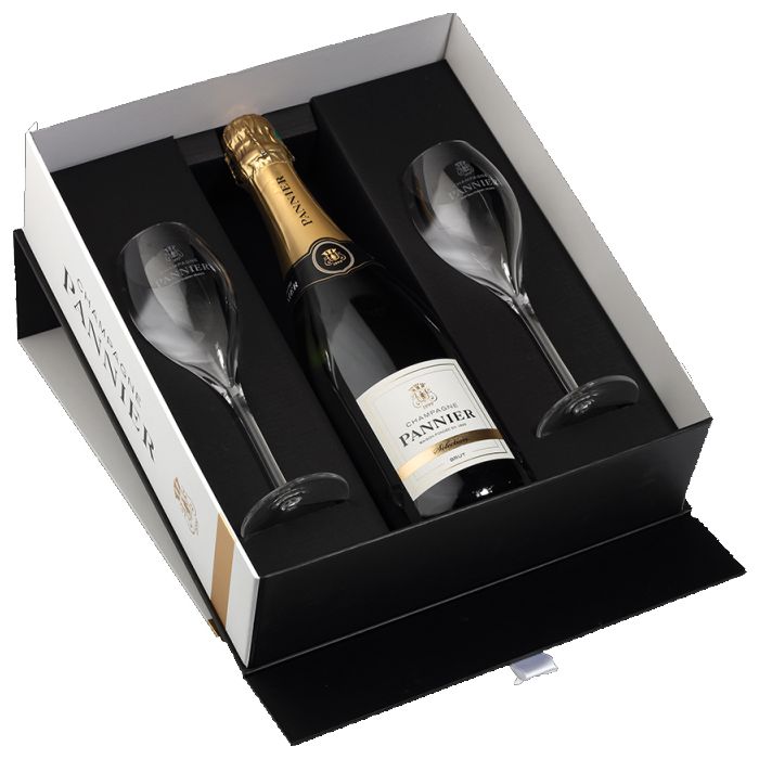Champagne Pannier - Brut Sélection avec 2 flûtes