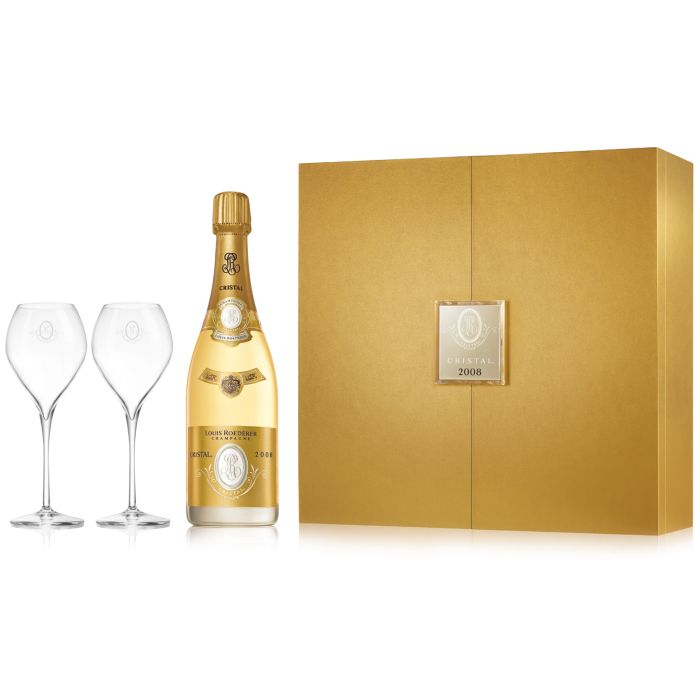Champagne Cristal Roederer 2008 + 2 Flûtes