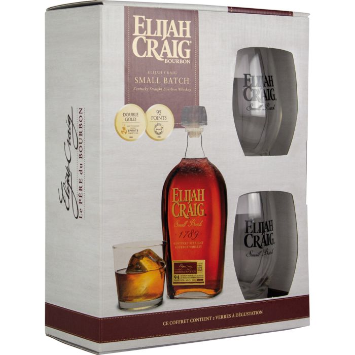 Elijah Craig + 2 verres - Bourbon Américain