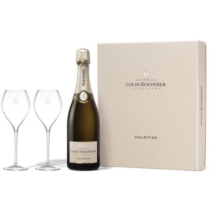 Champagne Louis Roederer Collection 246 avec 2 flûtes