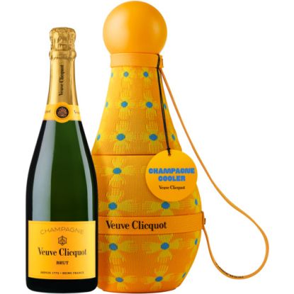 Coffret Veuve Clicquot Cooler Brut Carte Jaune fermé – Édition limitée Yinka Ilori
