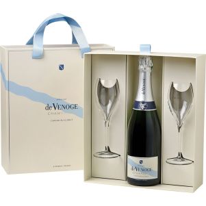 Champagne de Venoge avec 2 flûtes