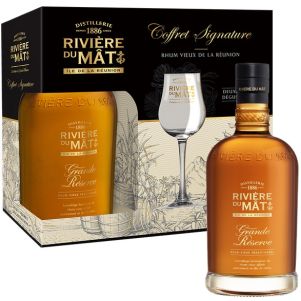 Coffret Rhum Rivière du Mât Grande Réserve + 2 verres - Ile de la Réunion