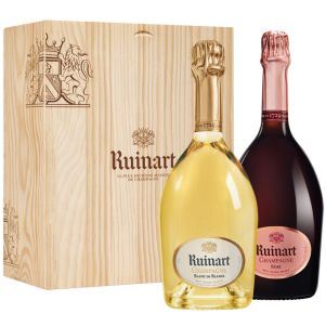 Caisse bois duo Ruinart rosé et blanc de blancs
